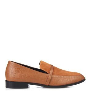 5/$100 SALE -  Newbark Brown Melanie Leather And Suede Loafers